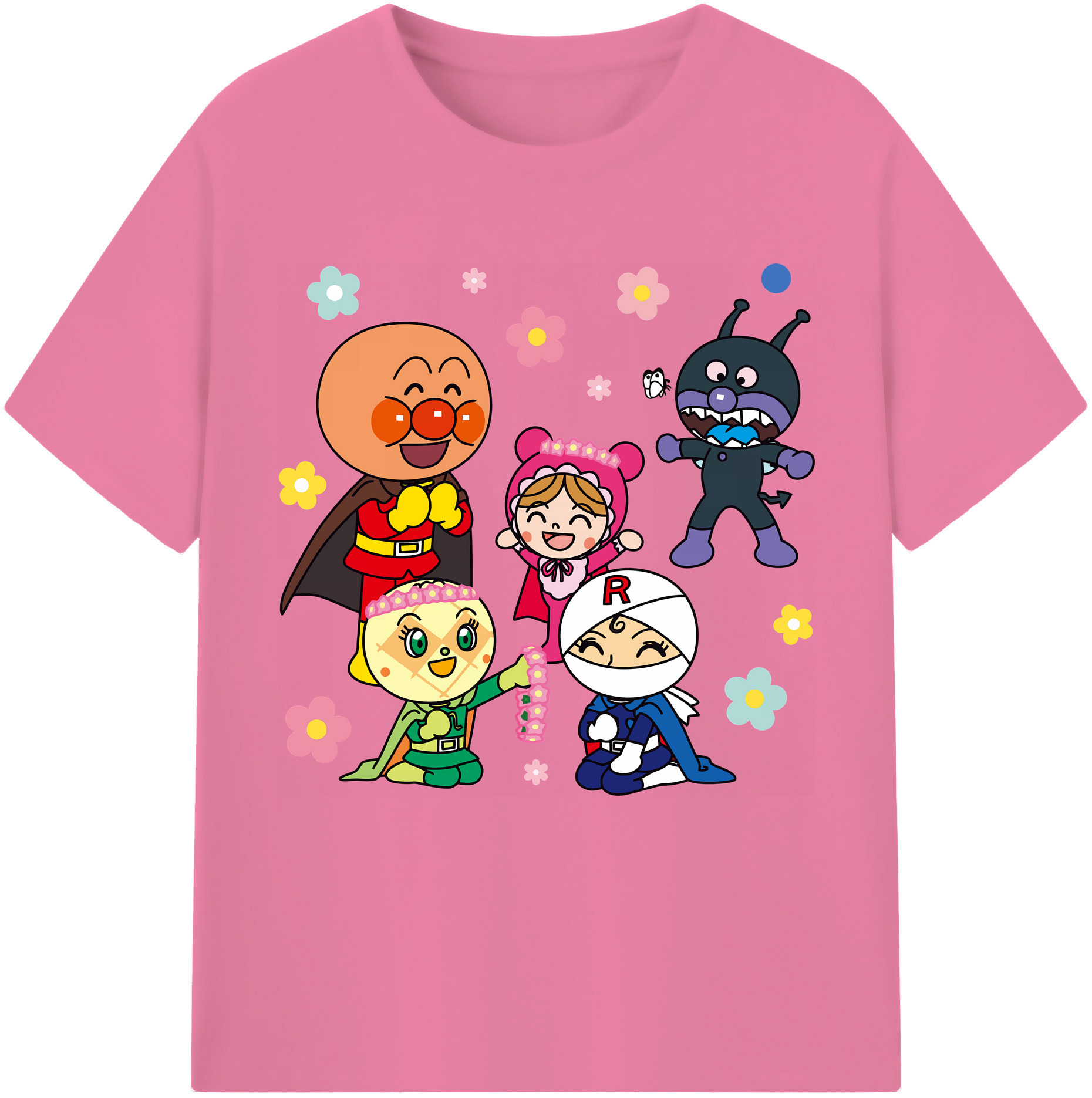 （画像用） アンパンマン Anpanman 綿100％半袖Tシャツ（フロントプリント）